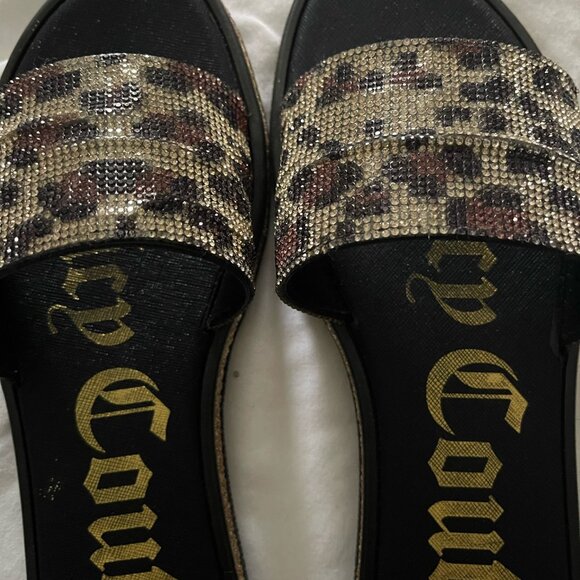 Juicy Couture Leopard Rhinestone Slides (SIZE:10) - Picture 3 of 5